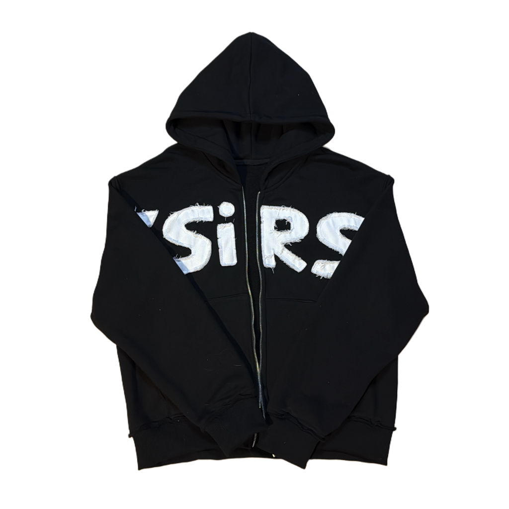 YESSIRSKI BLACK ZIP HOODIE