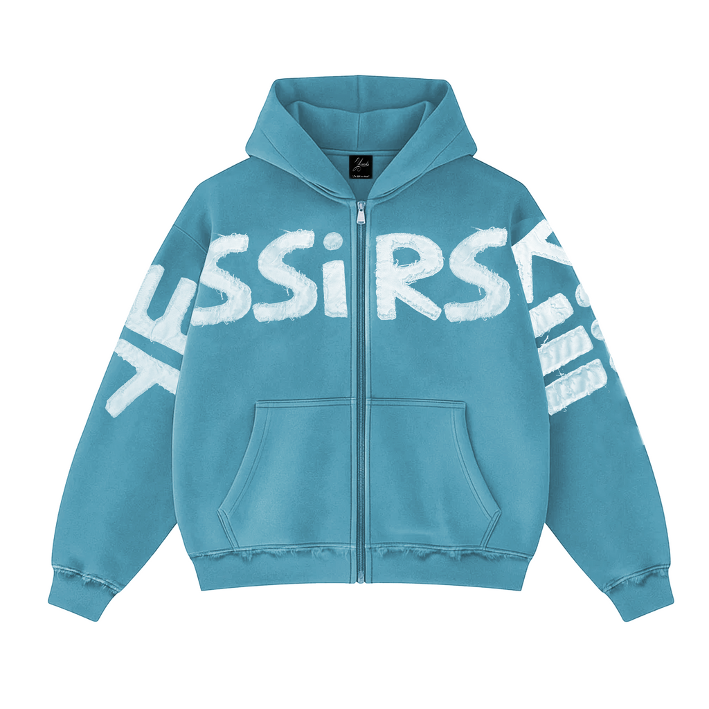 YESSIRSKI BLUE ZIP HOODIE