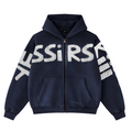 YESSIRSKI  NAVY BLUE ZIP HOODIE