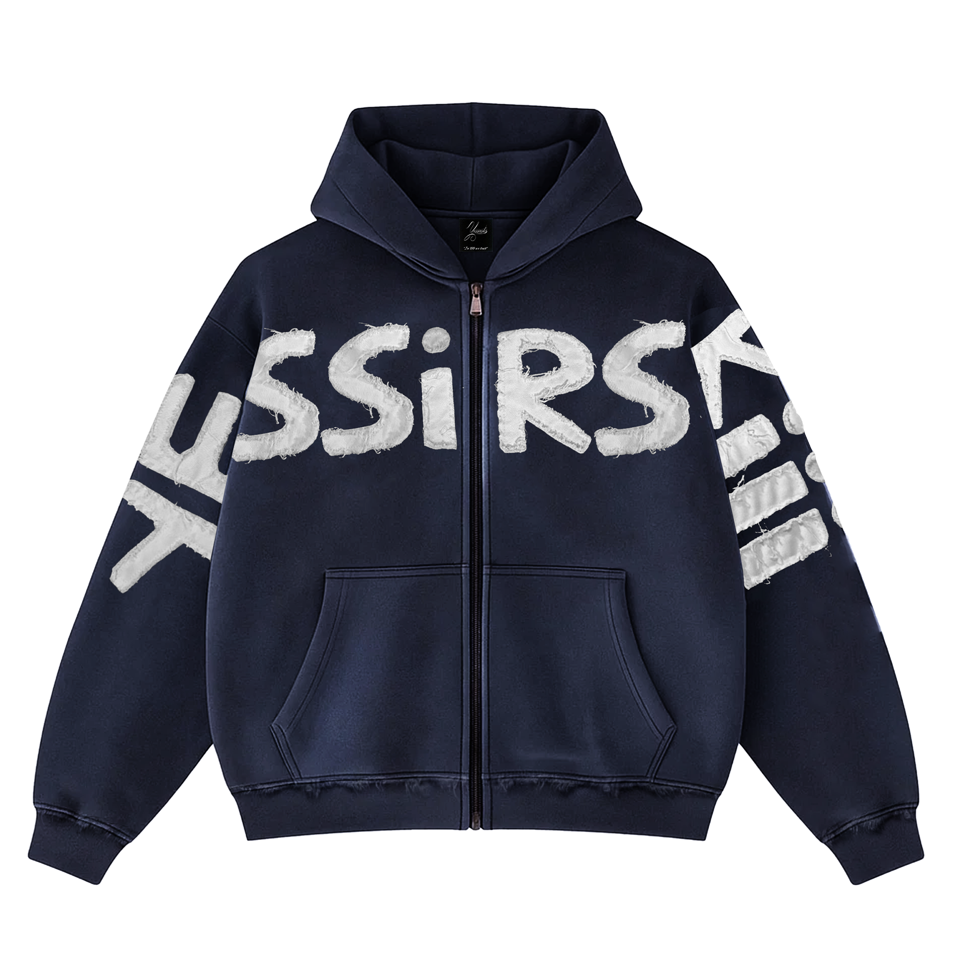 YESSIRSKI  NAVY BLUE ZIP HOODIE